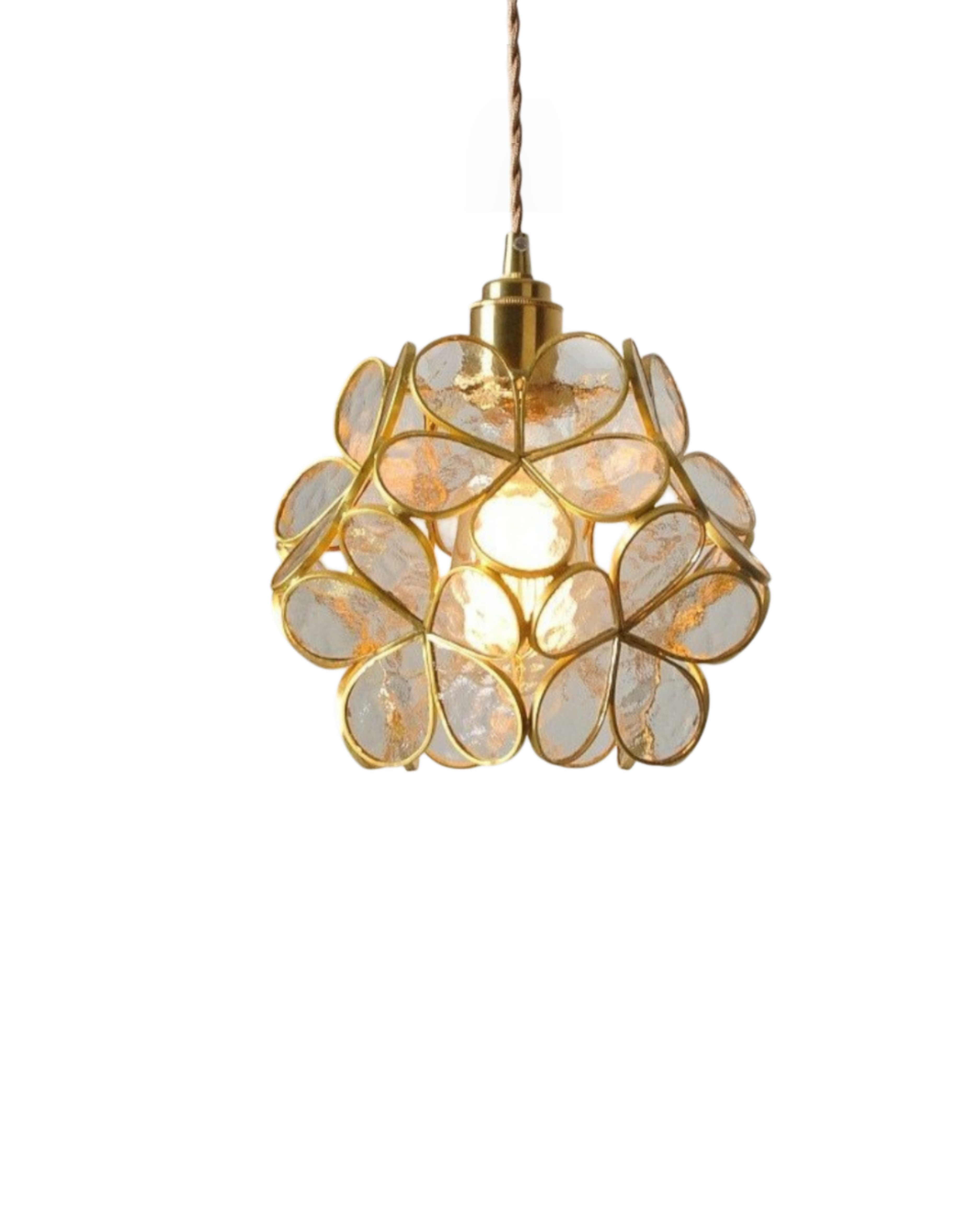 Handgemaakte Hanglamp met Acryl Bloem en IJzeren Frame Transparant Roze Blauw Beige voor Eetkamer Woonkamer Slaapkamer | Sansoti