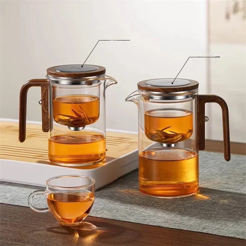 Glasteekanne mit magnetischem Filtersystem 520-720 ml Hitzebeständig Transparent für losen Tee und die Teezubereitung | Sansoti