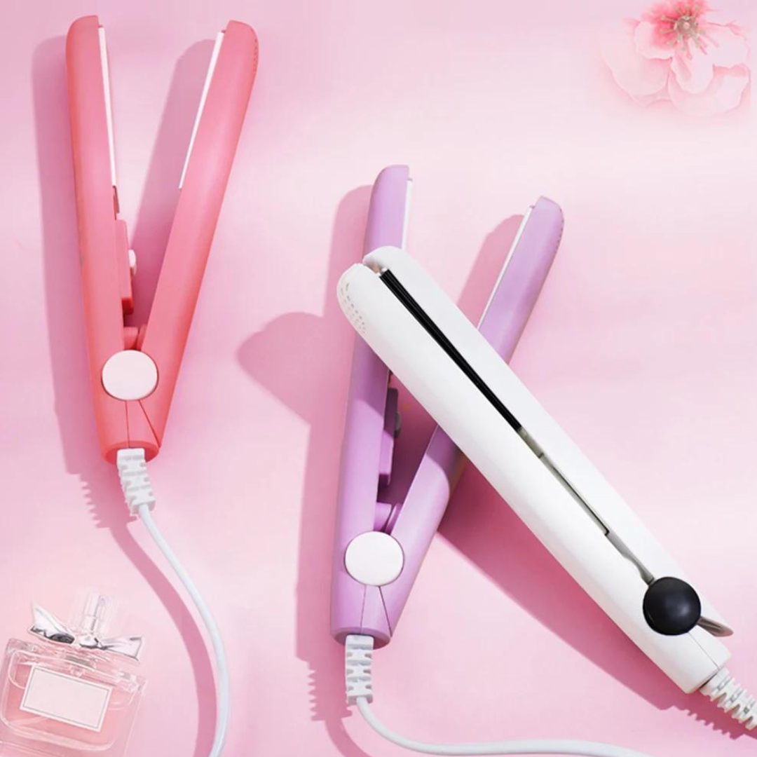 Compact Keramisch Haarstyler voor Krullen en Glad Haar met 3D-Platen Roze Paars Blauw Wit Groen Geel Snel Opwarmen 45 Seconden Instelbare Temperatuur Reisstyler | Sansoti