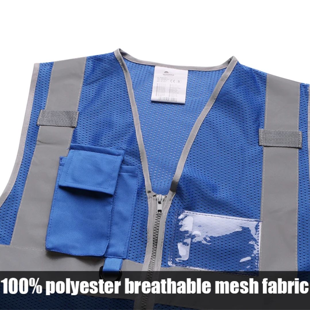 Veiligheidsvest Reflecterend voor Werk en Bouw met Hoge Zichtbaarheid Fluor Strips Veiligheidskleding | Sansoti