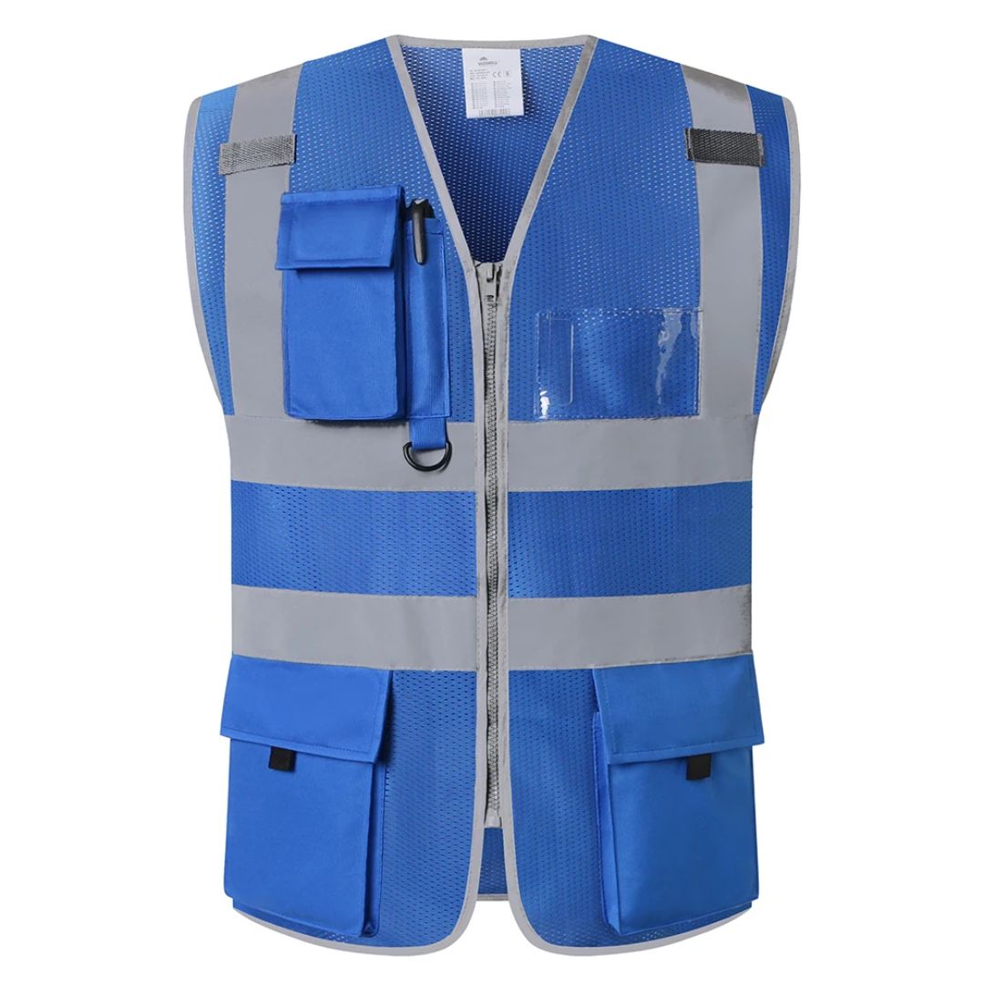 Veiligheidsvest Reflecterend voor Werk en Bouw met Hoge Zichtbaarheid Fluor Strips Veiligheidskleding | Sansoti