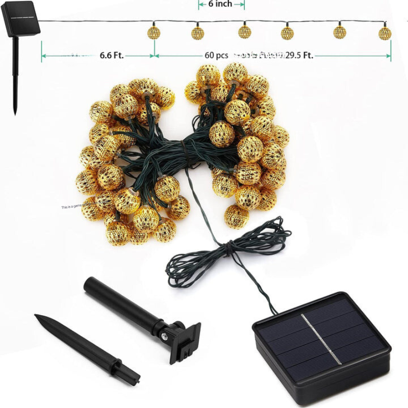 Oriental Solar String Lights 12 Metres 100 LED Outdoor Lighting Waterproof Garden Ambience Party Lights | Sansoti