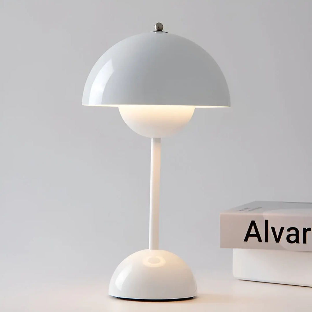 Oplaadbare Tafellamp Ø16×H29,5cm Touch-Bediening 3 Lichtmodi Modern Design Draadloos Roestvrij Staal | Sansoti