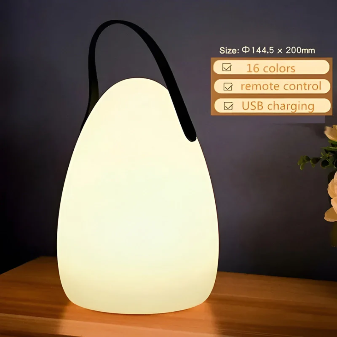 Draadloze Oplaadbare Tafellamp Waterdicht LED 16 Kleuren met Afstandsbediening voor Binnen en Buiten | Sansoti