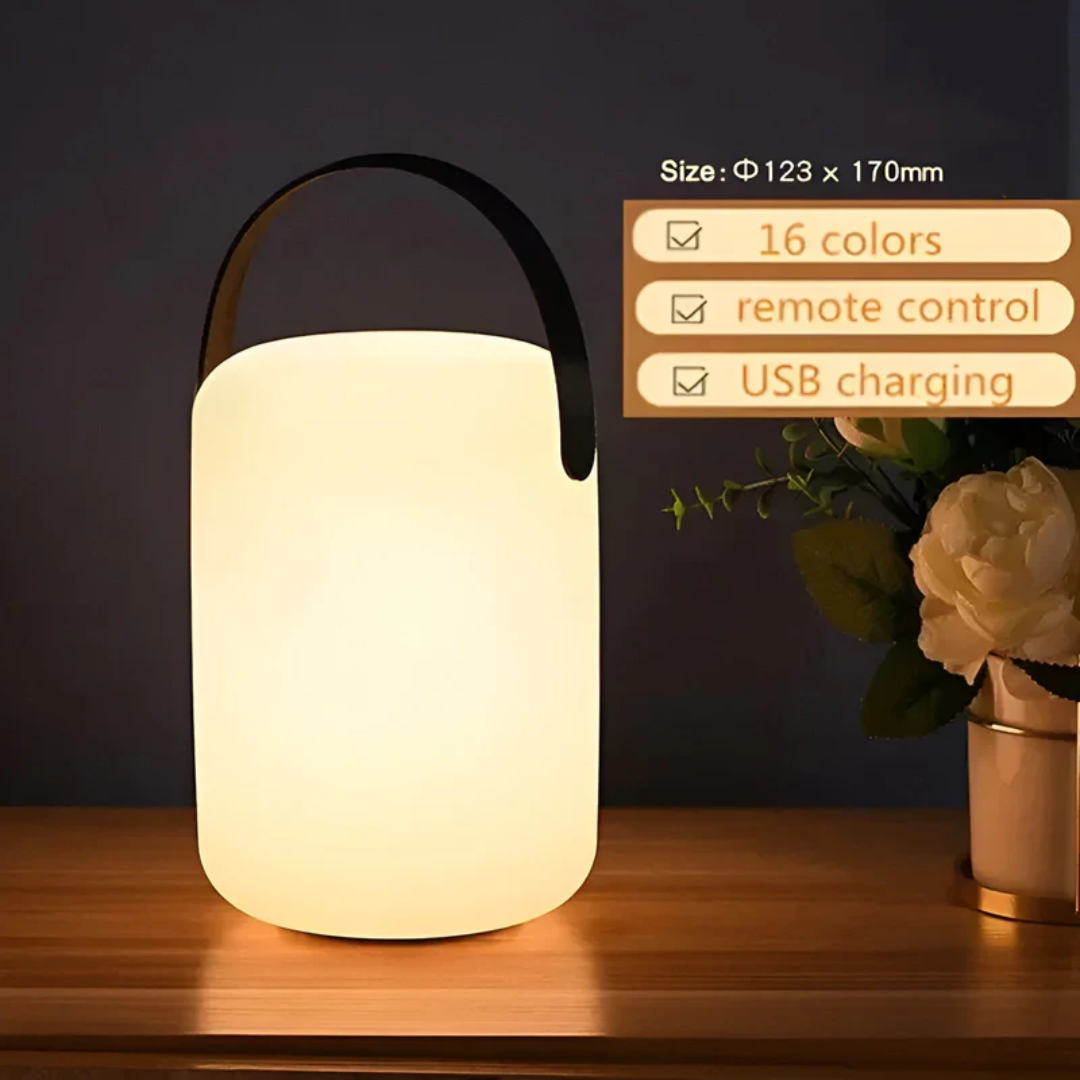 Draadloze Oplaadbare Tafellamp Waterdicht LED 16 Kleuren met Afstandsbediening voor Binnen en Buiten | Sansoti