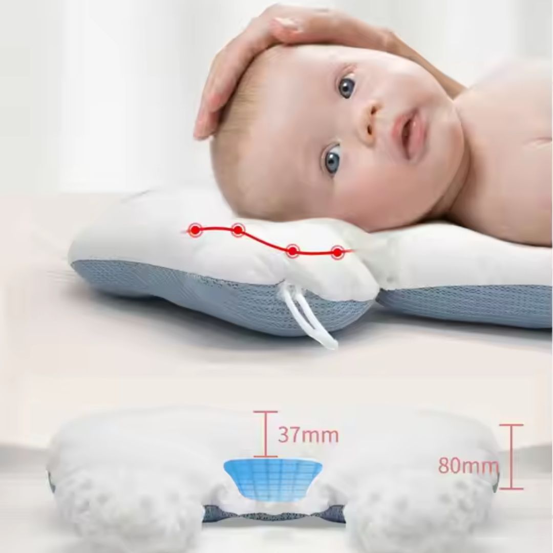 Ergonomisch Babykussen met Hoofdondersteuning Katoenen Wiegkussen Pasgeboren | Sansoti