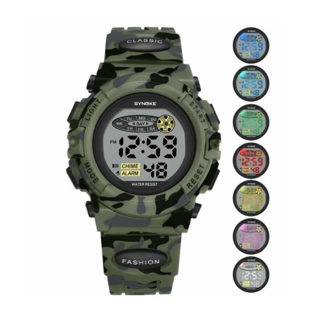 Digitaal Kinderhorloge Waterdicht & Stoßvastig – Datum Alarm Stopwatch Functie – Leerzame Sportuhr met Verlichting – PU Siliconen Band Jongens Meisjes 6-15 Jaar | Sansoti