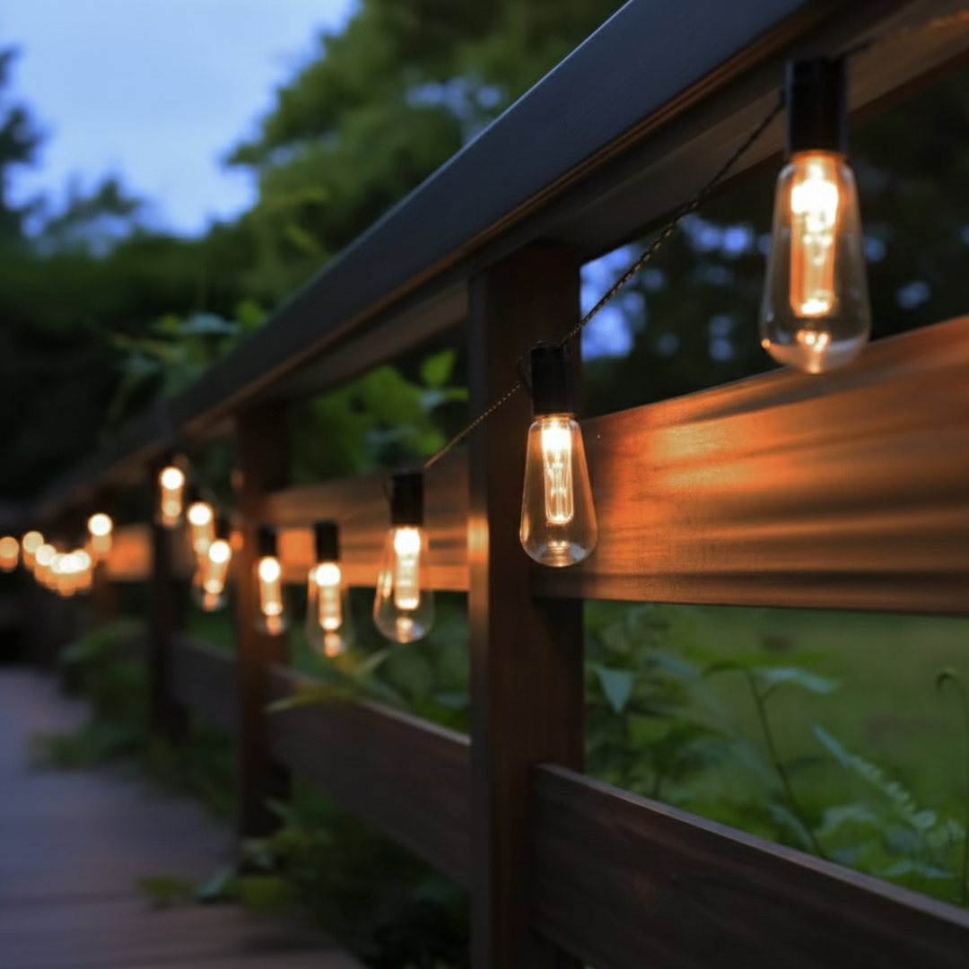 Solar-Powered Vintage Edison LED String Lights, 10 Meters, Waterproof IP65, Ambient Lighting for Garden, Patio, and Camping | Sansoti