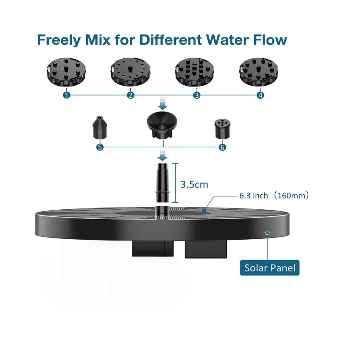Zonne-energie Tuinfontein met Drijvend Design – Milieuvriendelijke Waterornament voor Vijver en Tuindecoratie | Sansoti