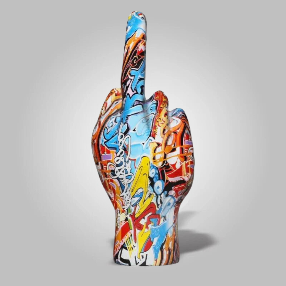 Beeldje Sculptuur Brutale Uitstraling Resin Decoratie Zwart 19cm Binnen Buiten | Sansoti