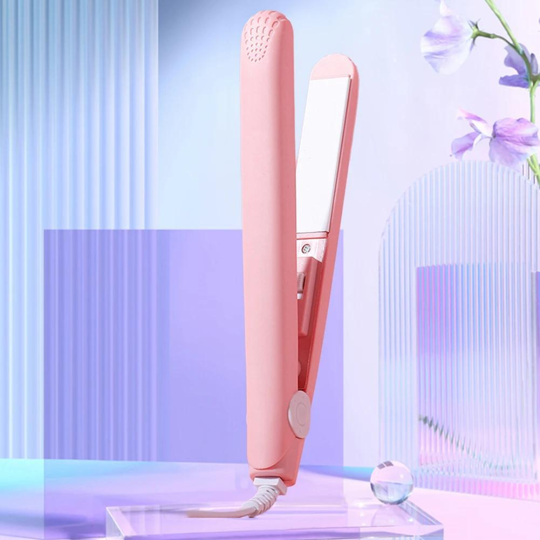 Compact Keramisch Haarstyler voor Krullen en Glad Haar met 3D-Platen Roze Paars Blauw Wit Groen Geel Snel Opwarmen 45 Seconden Instelbare Temperatuur Reisstyler | Sansoti