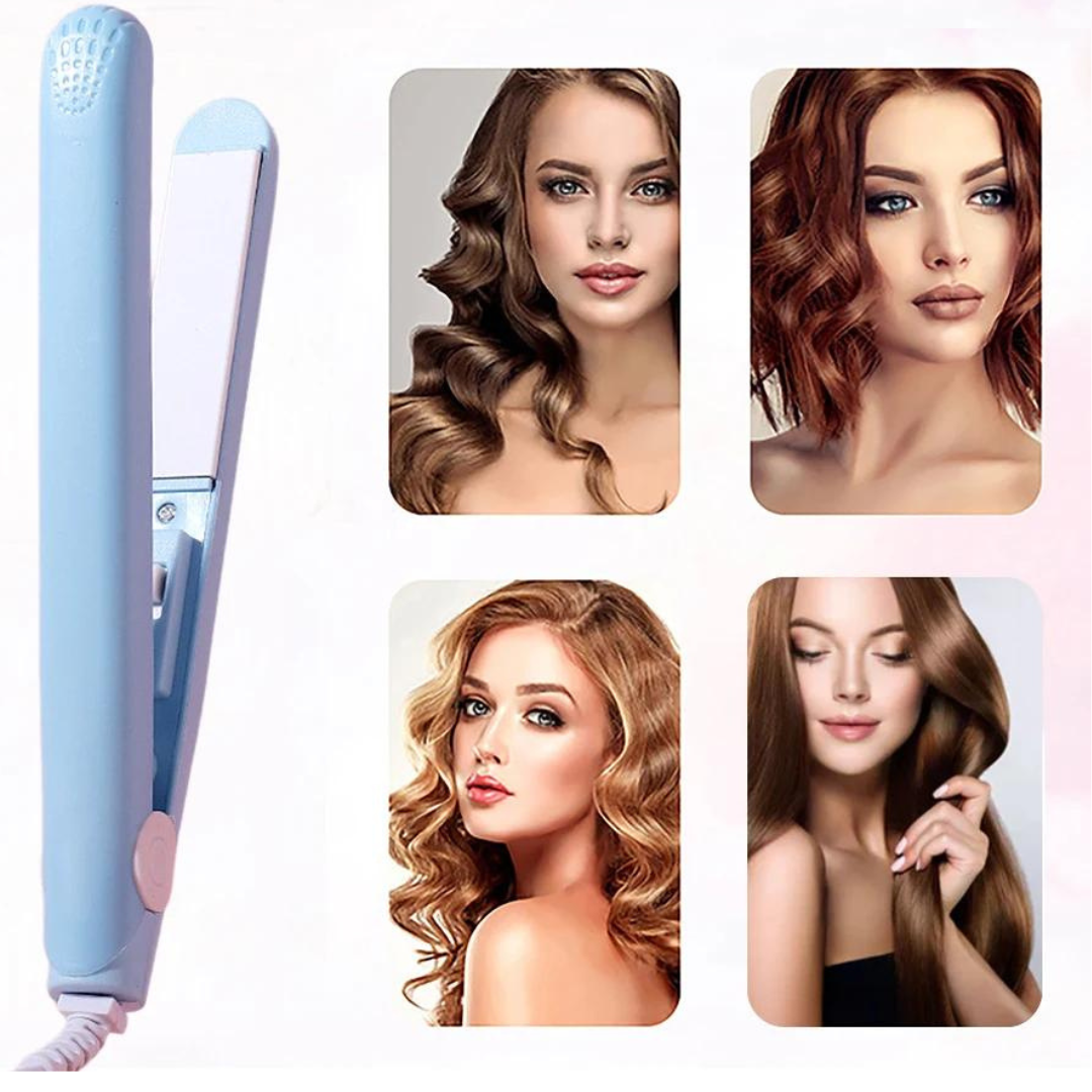 Compact Keramisch Haarstyler voor Krullen en Glad Haar met 3D-Platen Roze Paars Blauw Wit Groen Geel Snel Opwarmen 45 Seconden Instelbare Temperatuur Reisstyler | Sansoti