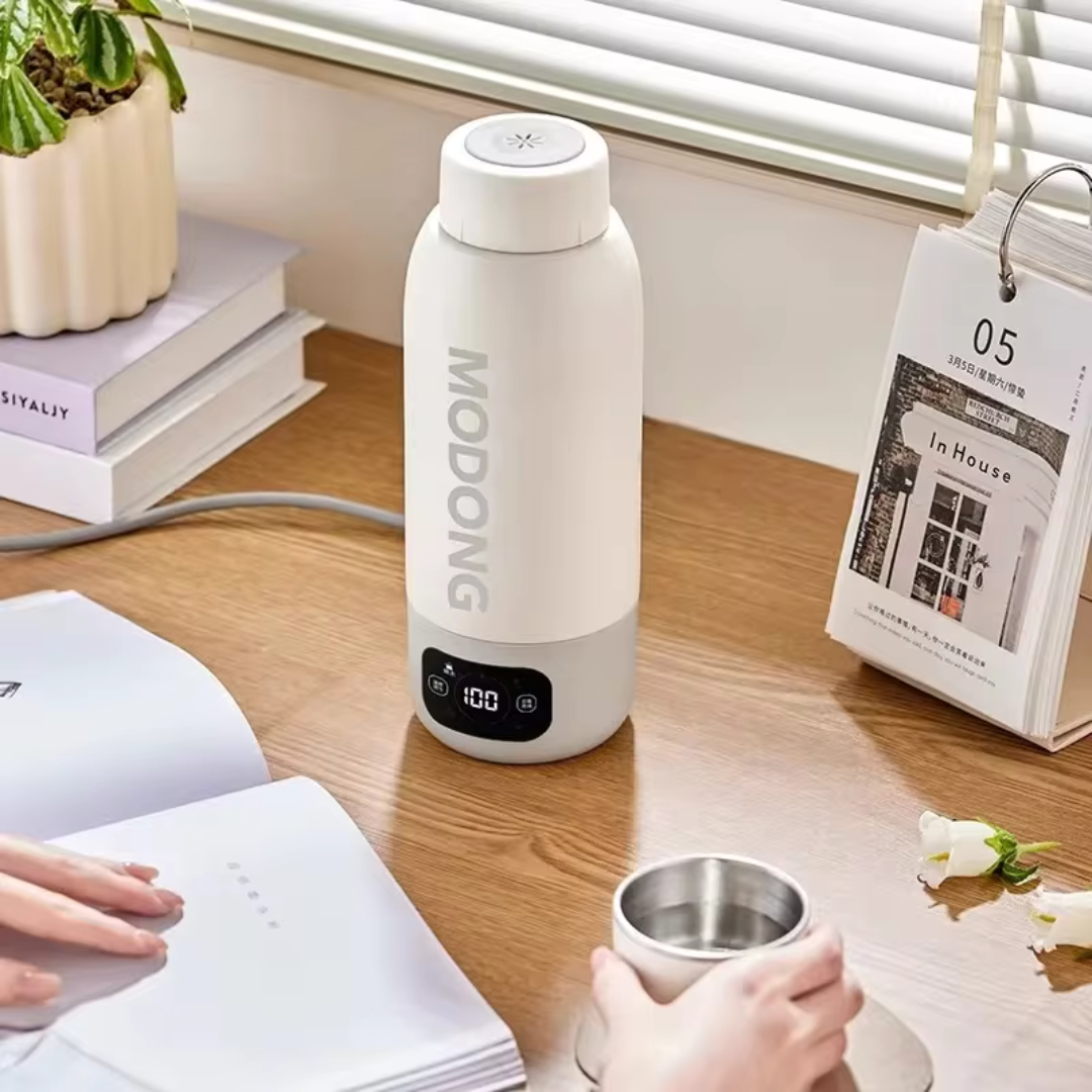 Elektrisch Verwarmbare Waterfles met Temperatuurregeling – 500ml Slimme Drinkfles voor Warme Dranken | Sansoti