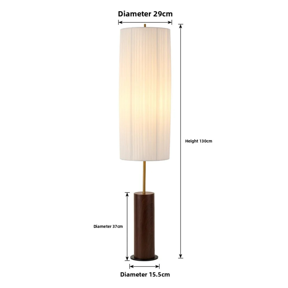 Floor Lamp Fabric Wood Iron 130cm LED E27 Dimmable for Living Room Bedroom Reading Nook and Office | Sansoti