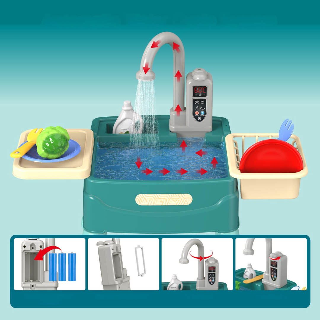 Interactieve Speelkeuken met Waterpomp en Spoelbak voor Fantasievol Rollenspel | Sansoti