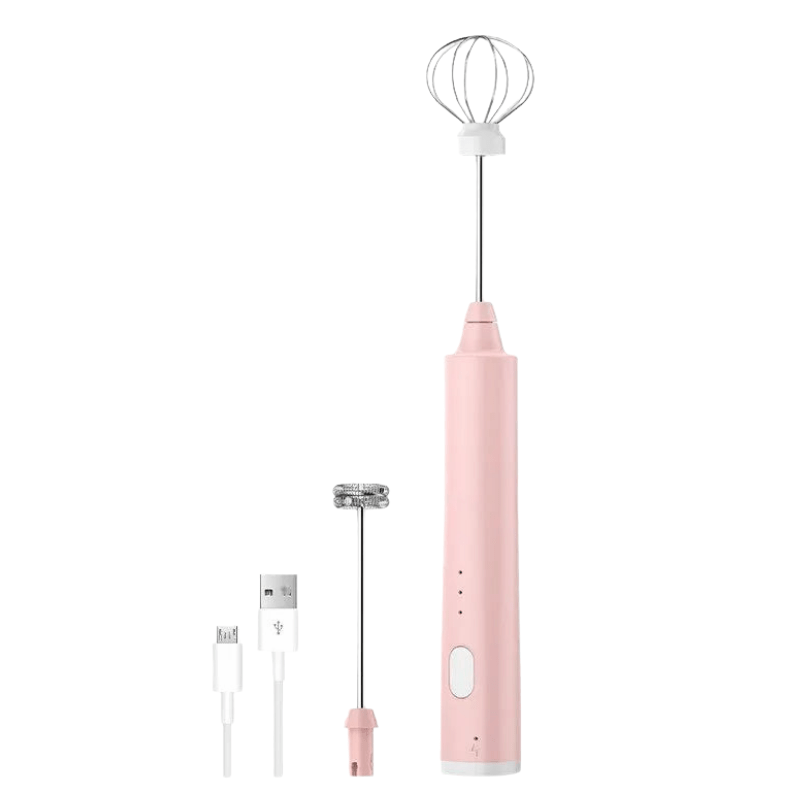 Mini-fouet électrique compact à 3 vitesses, rechargeable par USB, en acier inoxydable, pour café, mousse de lait et cappuccino | Sansoti