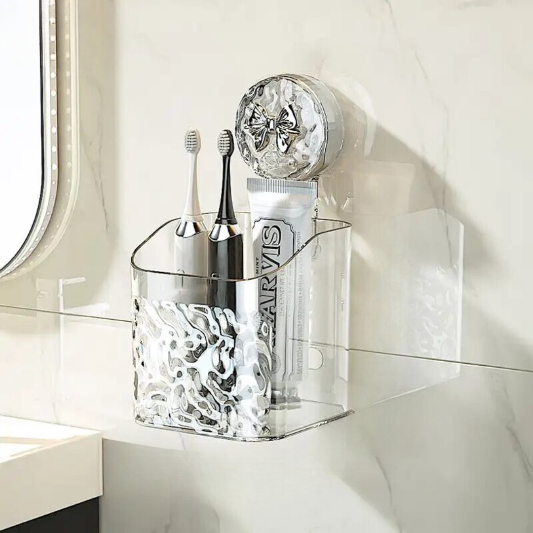 Opbergmand met Zuignappen – Badkamer Organizer Zonder Boren voor Douche en Keuken | Sansoti