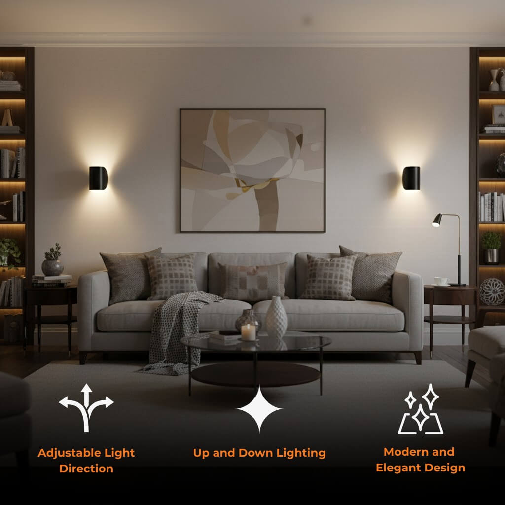 Wandleuchte Up Down LED Innen Aluminium Schwarz Weiß G4 | Restfield