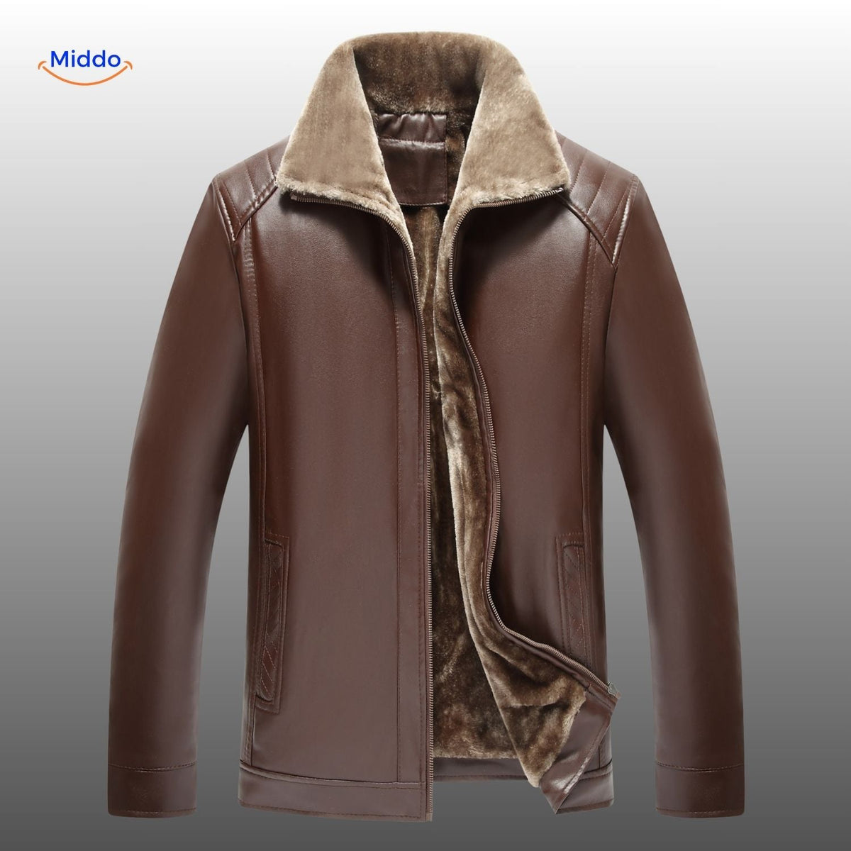 Lederjacke mit Kunstfellfutter, hochwertiges Leder, warme Winterjacke in Schwarz und Braun für Herren und Damen, stilvolle Wintermode | Sansoti