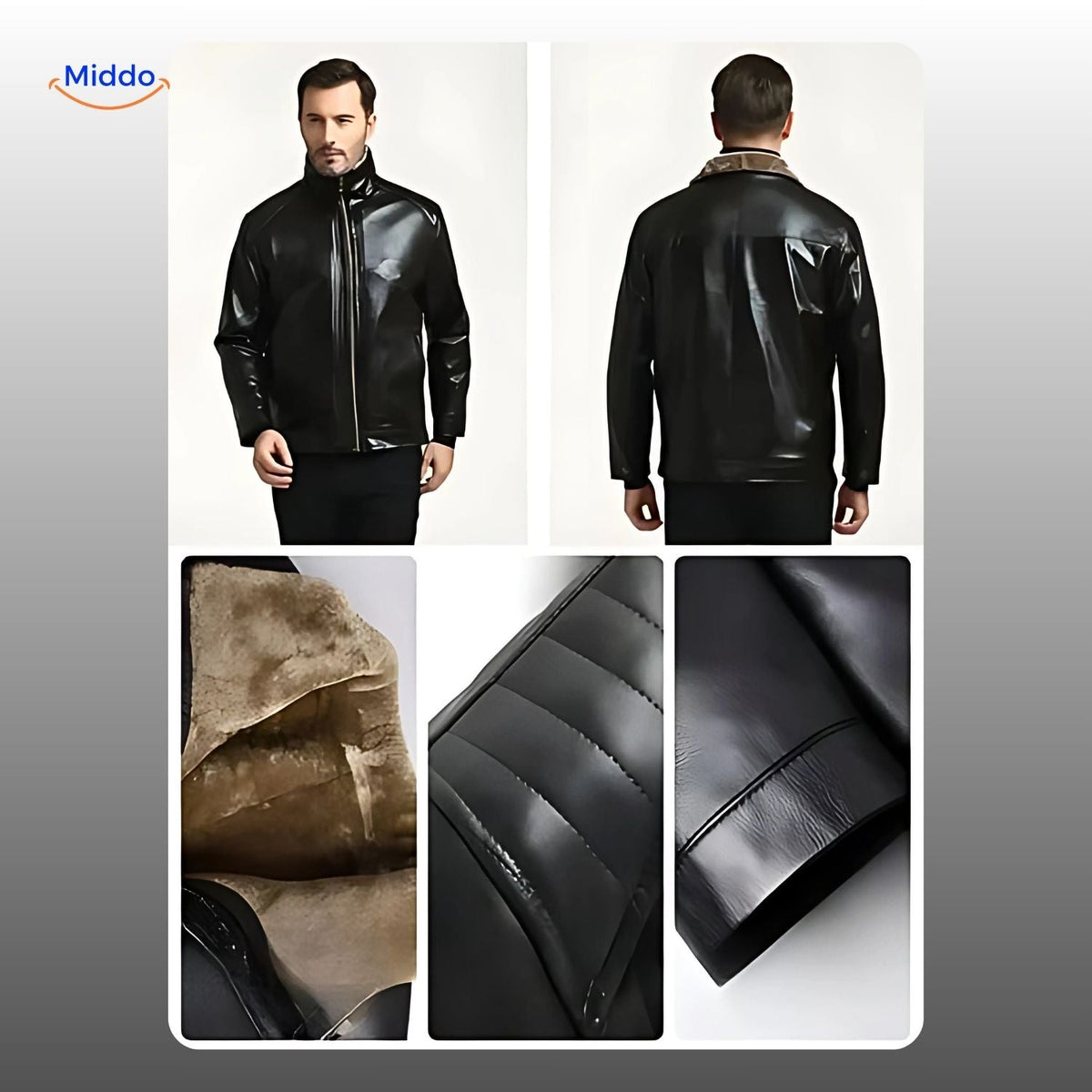Lederjacke mit Kunstfellfutter, hochwertiges Leder, warme Winterjacke in Schwarz und Braun für Herren und Damen, stilvolle Wintermode | Sansoti