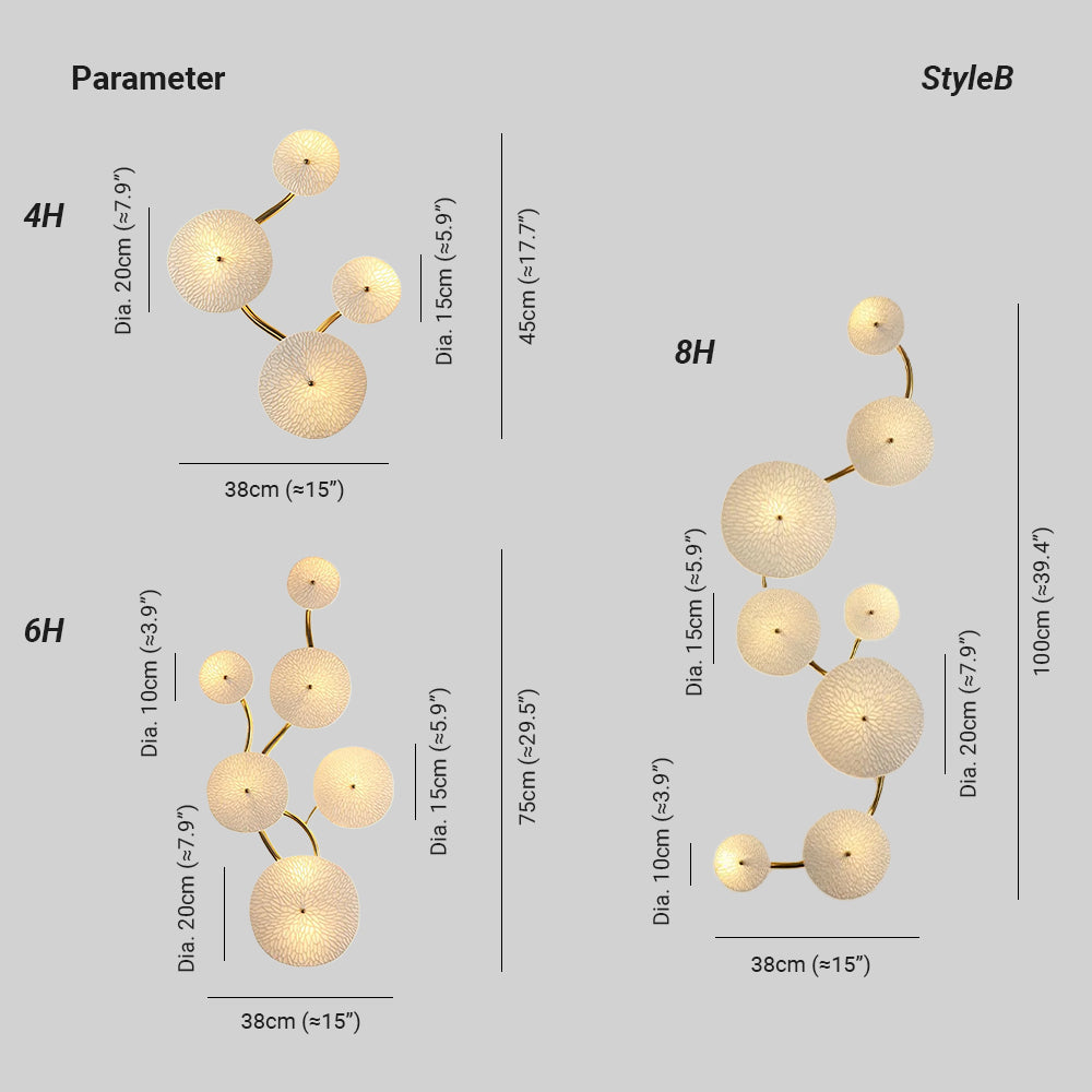 Ceramic Petal Wall Lamp Metal Accent Sculptural Warm Light Interior Art Lighting Decorative | Sansoti