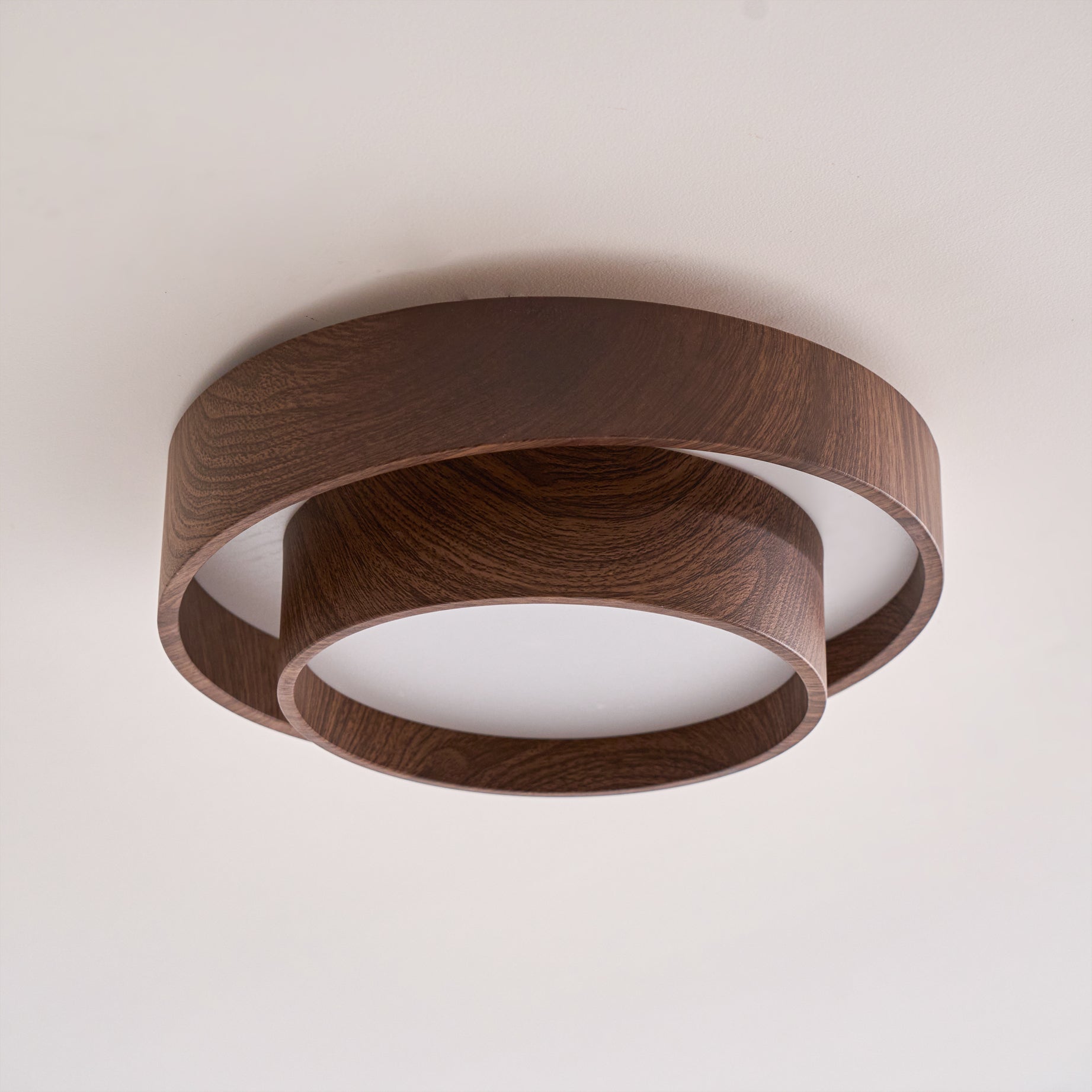 Plafondlamp Walnootlook LED Rond 40cm 50cm Modern Design | Sansoti