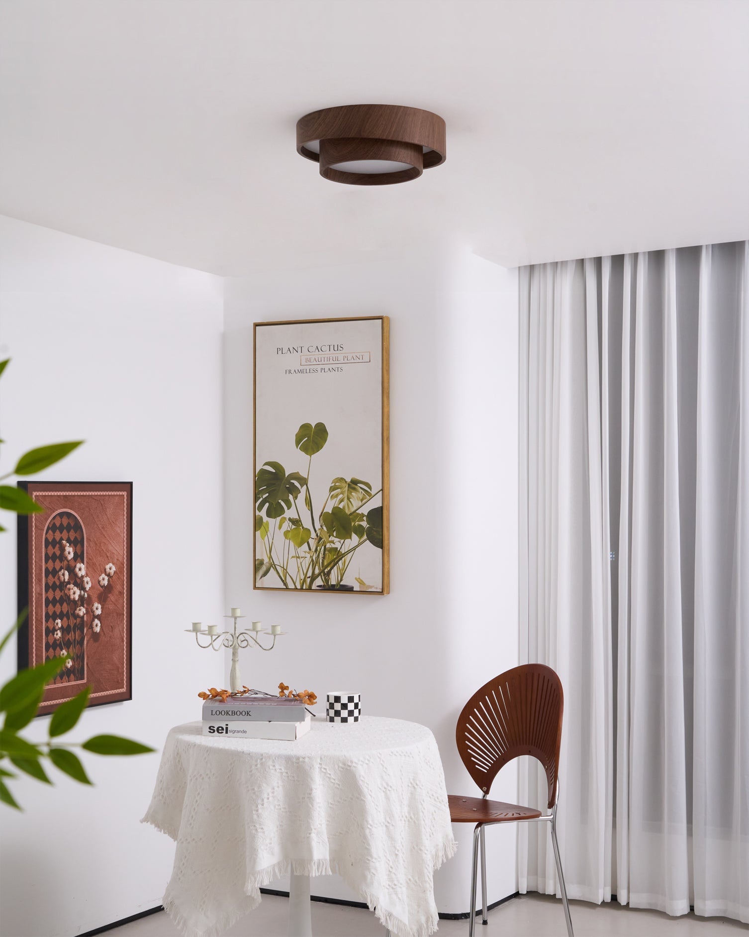 Plafondlamp Walnootlook LED Rond 40cm 50cm Modern Design | Sansoti