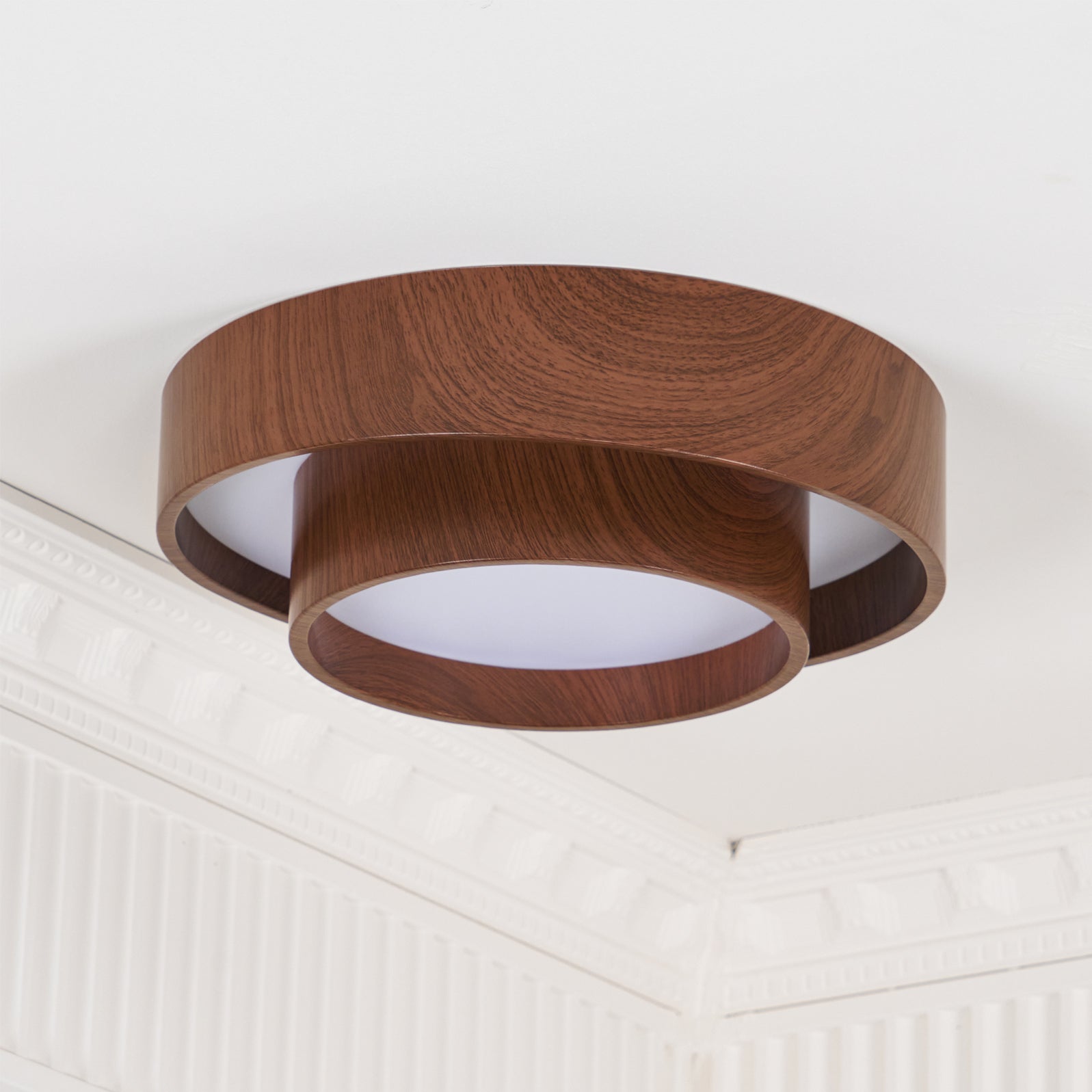 Plafondlamp Walnootlook LED Rond 40cm 50cm Modern Design | Sansoti