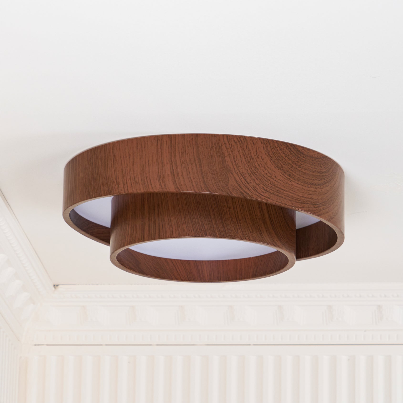 Plafondlamp Walnootlook LED Rond 40cm 50cm Modern Design | Sansoti