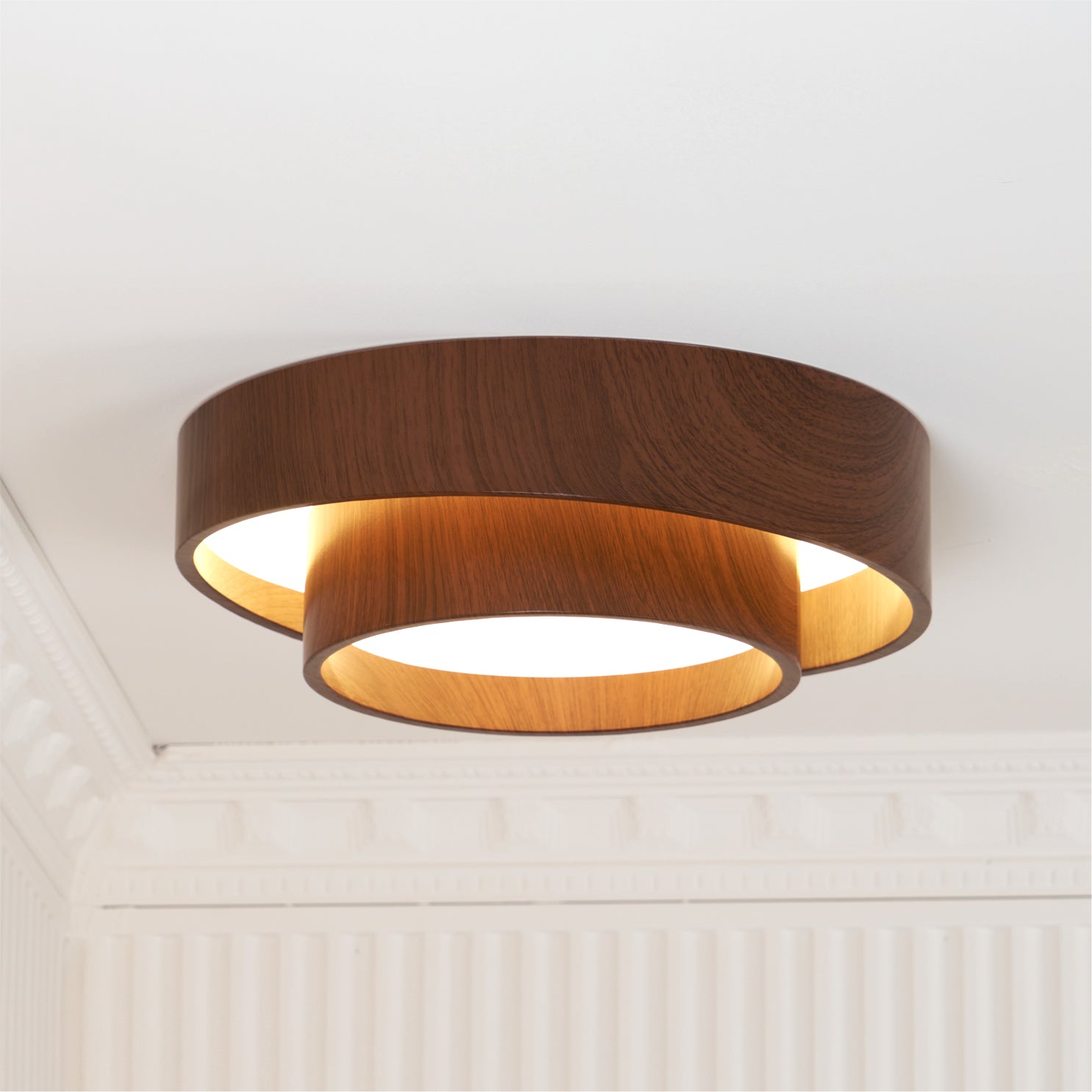 Plafondlamp Walnootlook LED Rond 40cm 50cm Modern Design | Sansoti