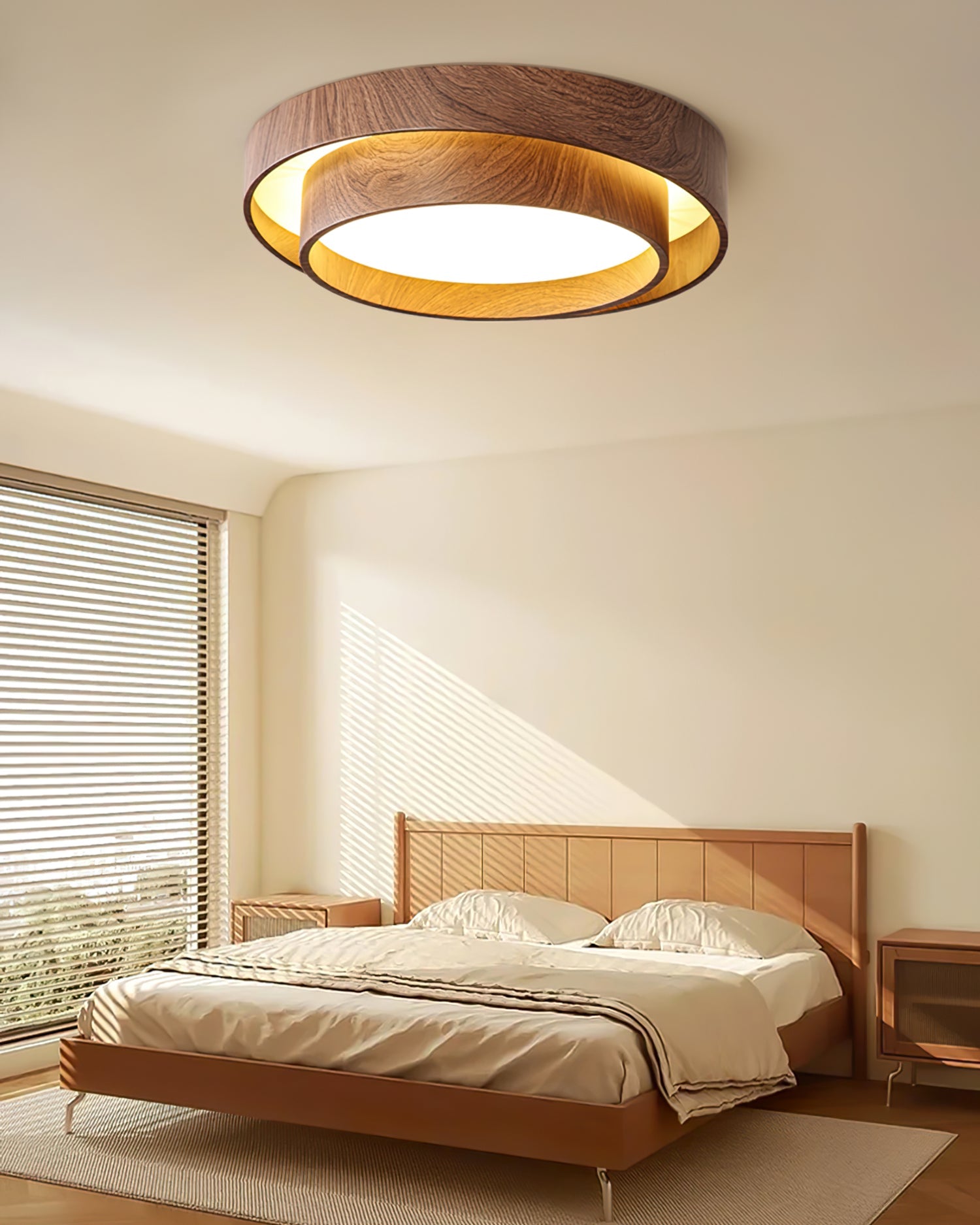 Plafondlamp Walnootlook LED Rond 40cm 50cm Modern Design | Sansoti