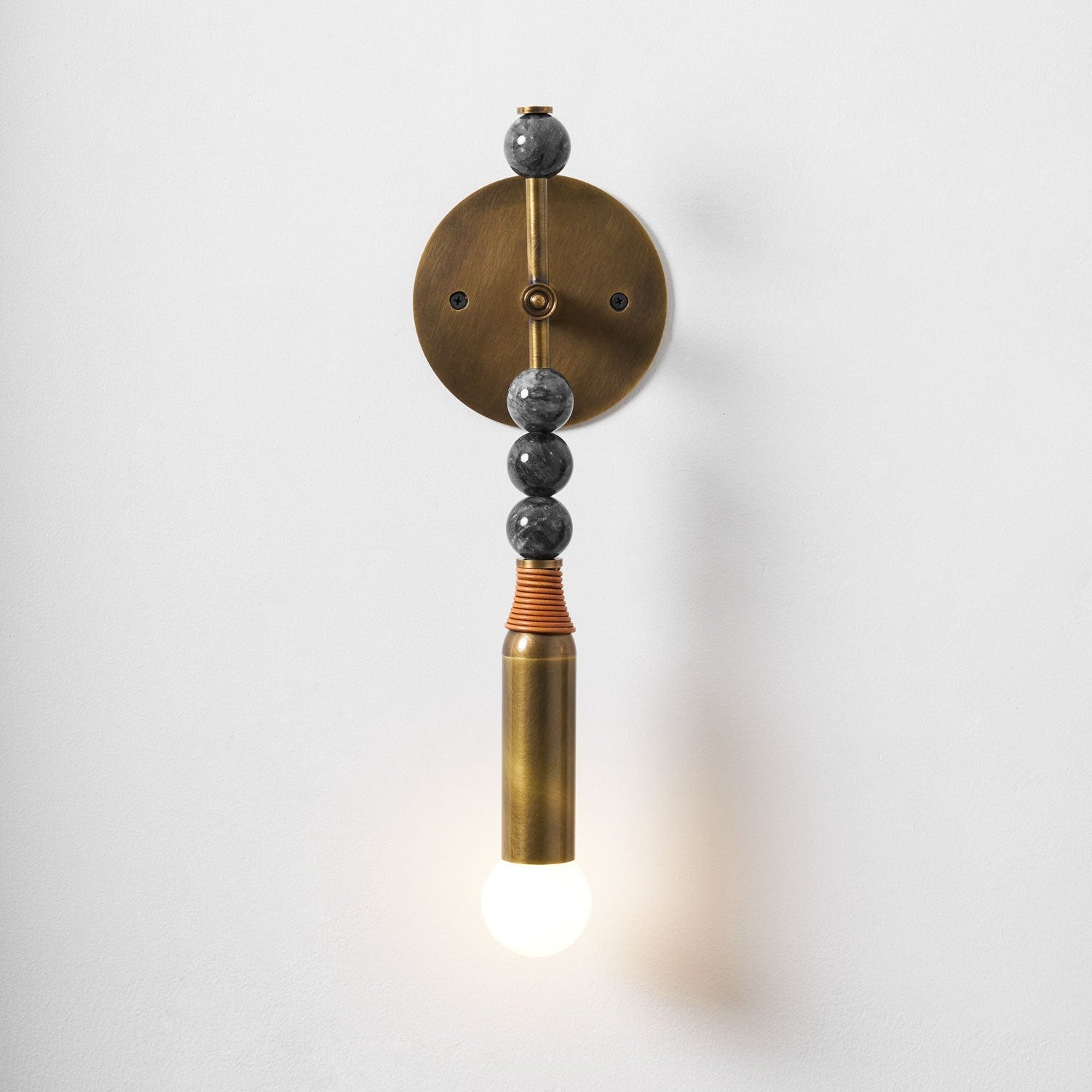 Toam Wandlamp Marmer Messing – Persepolis Geïnspireerd Design met Antique Brass Afwerking 18.9 en 27.6 inch | Sansoti