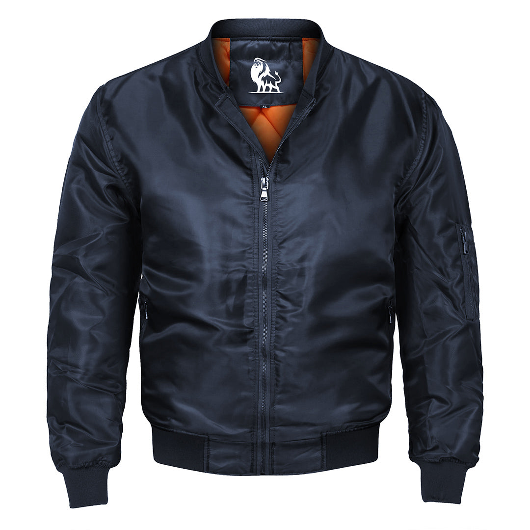 Herren-Bomberjacke mit wasserabweisender Beschichtung Gefüttert Blau Outdoor Übergangsjacke Freizeit Mode Lässige Jacke | Sansoti