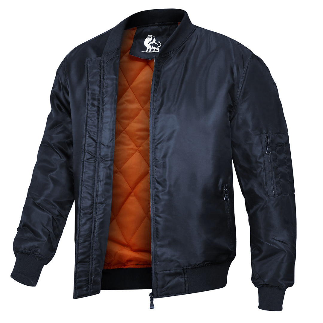 Herren-Bomberjacke mit wasserabweisender Beschichtung Gefüttert Blau Outdoor Übergangsjacke Freizeit Mode Lässige Jacke | Sansoti