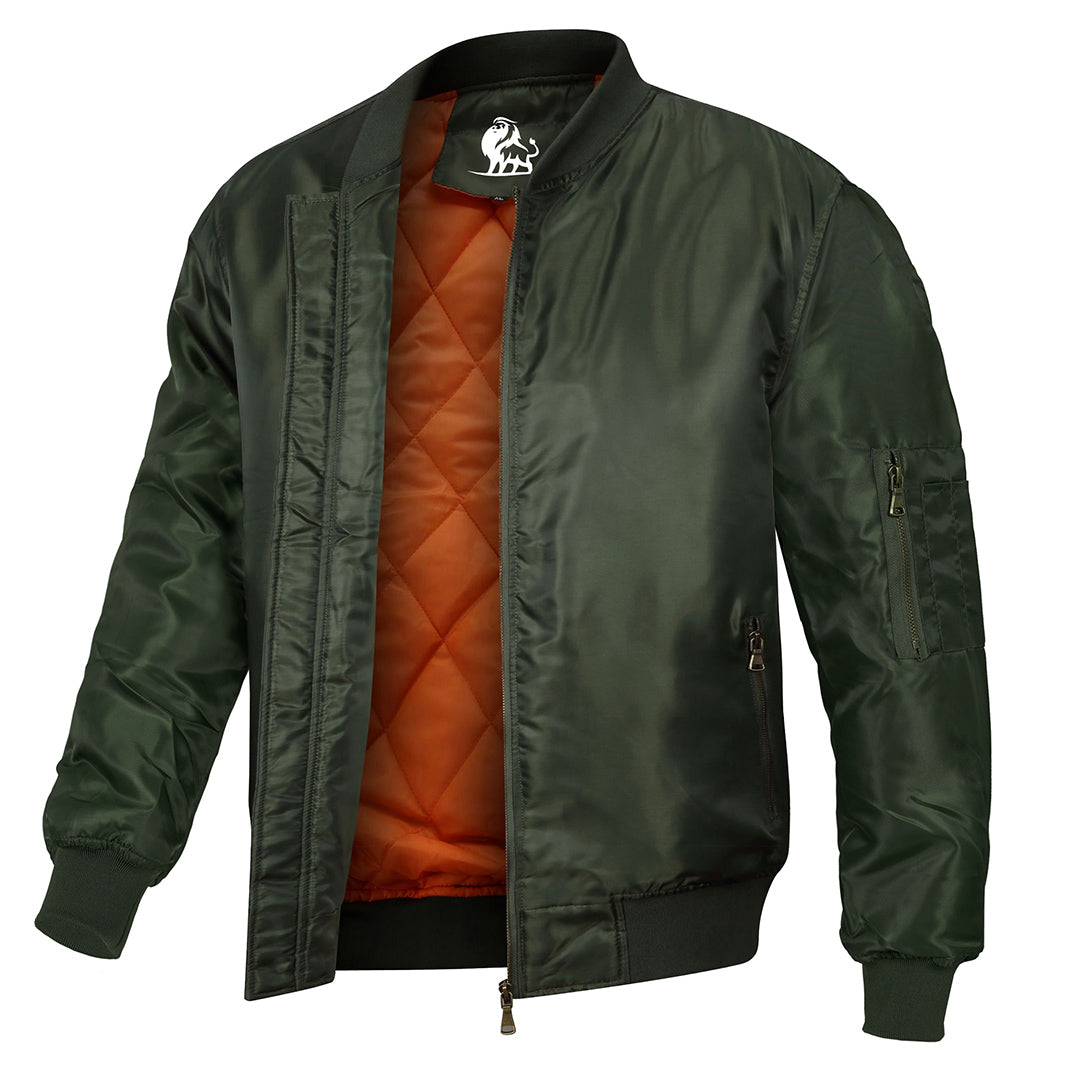 Bomberjacke in Dunkelgrün aus Polyester, wasserdicht, kratzfest und gefüttert, Herrenjacke, Damenjacke, Winterjacke, Übergangsjacke | Sansoti