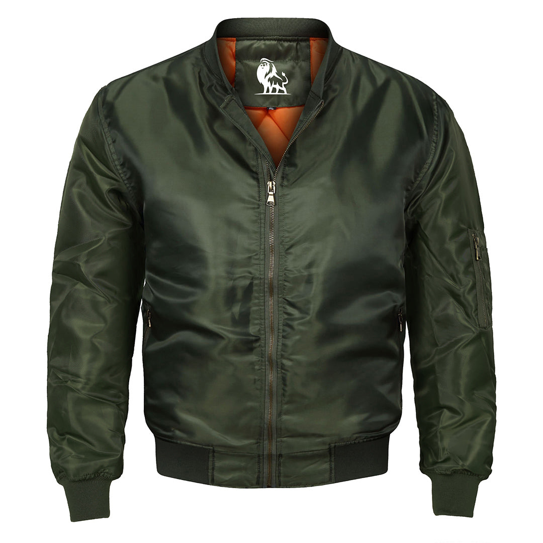 Bomberjacke in Dunkelgrün aus Polyester, wasserdicht, kratzfest und gefüttert, Herrenjacke, Damenjacke, Winterjacke, Übergangsjacke | Sansoti