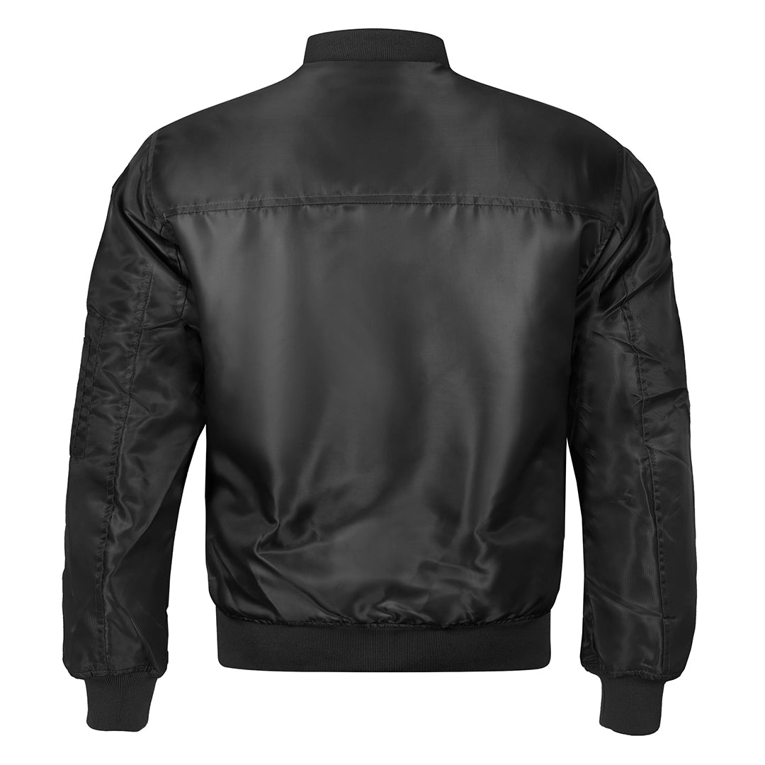 Blouson bomber en polyester déperlant noir, style streetwear, pour l’automne et l’hiver, design robuste, confortable, tenue décontractée | Sansoti