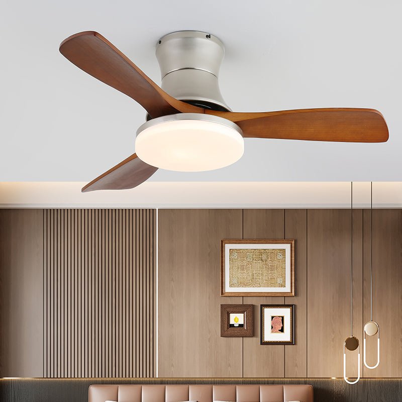 Moderne plafondventilator met verlichting in messing en hout – 106 cm Ø – Scandinavisch geïnspireerd design met 6 snelheden | Sansoti