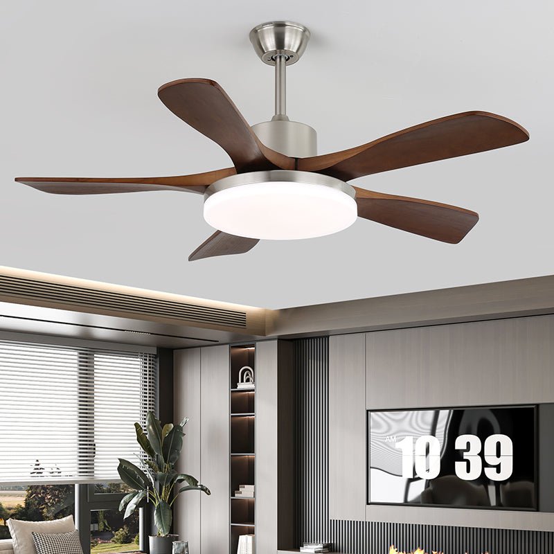 Moderne Plafondventilator met Verlichting - Metalen Behuizing & Houten Bladen - 106cm - Afstandsbediening - 6 Snelheden | Sansoti