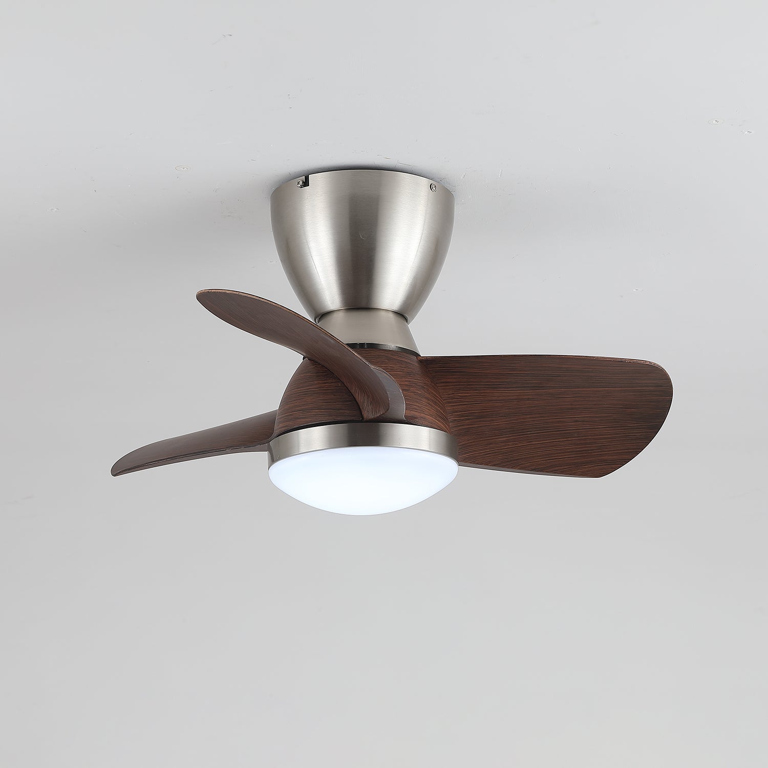 Plafondventilator met Verlichting Elora in Messing en Hout — Minimalistische Ventilator met LED Afstandsbediening | Sansoti