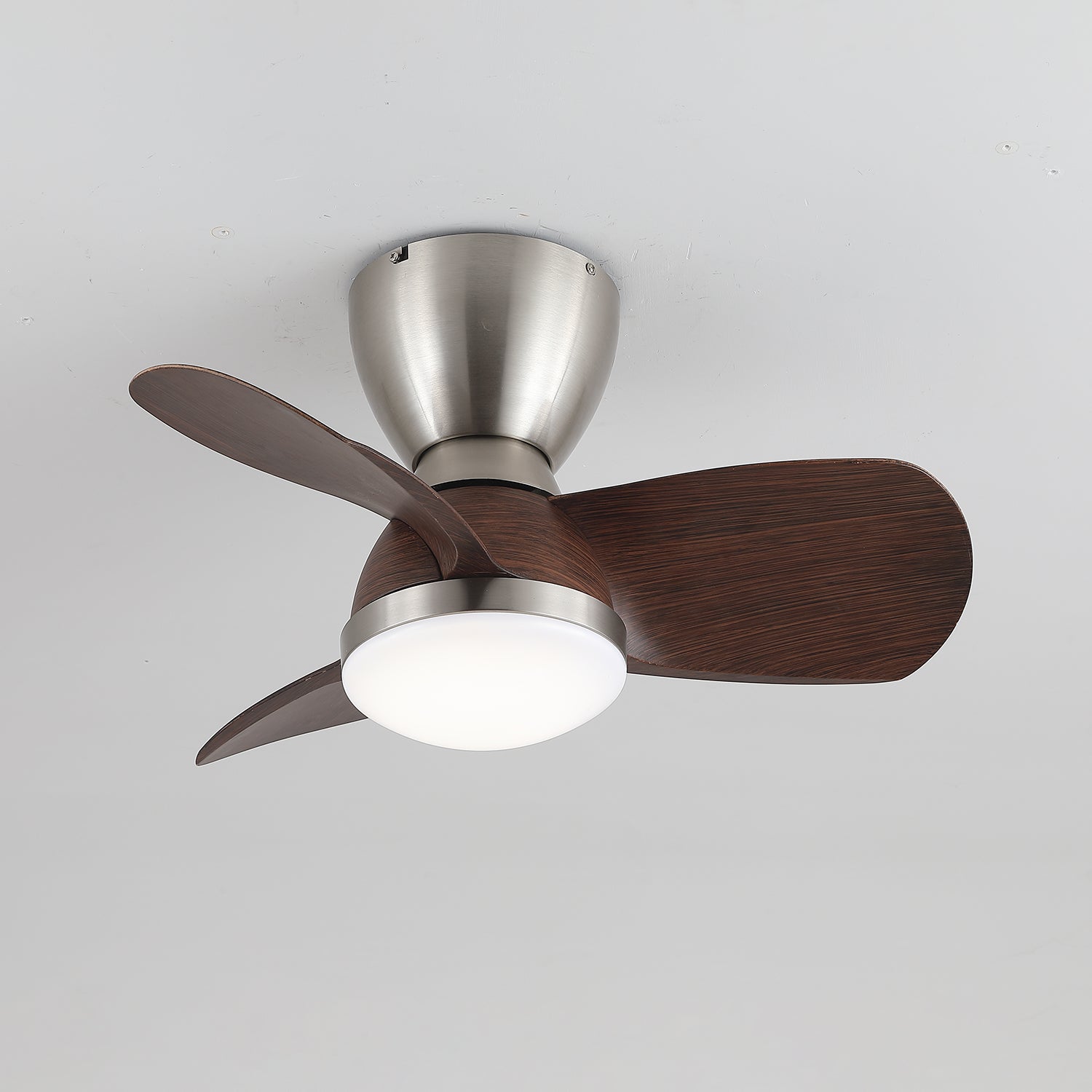 Plafondventilator met Verlichting Elora in Messing en Hout — Minimalistische Ventilator met LED Afstandsbediening | Sansoti