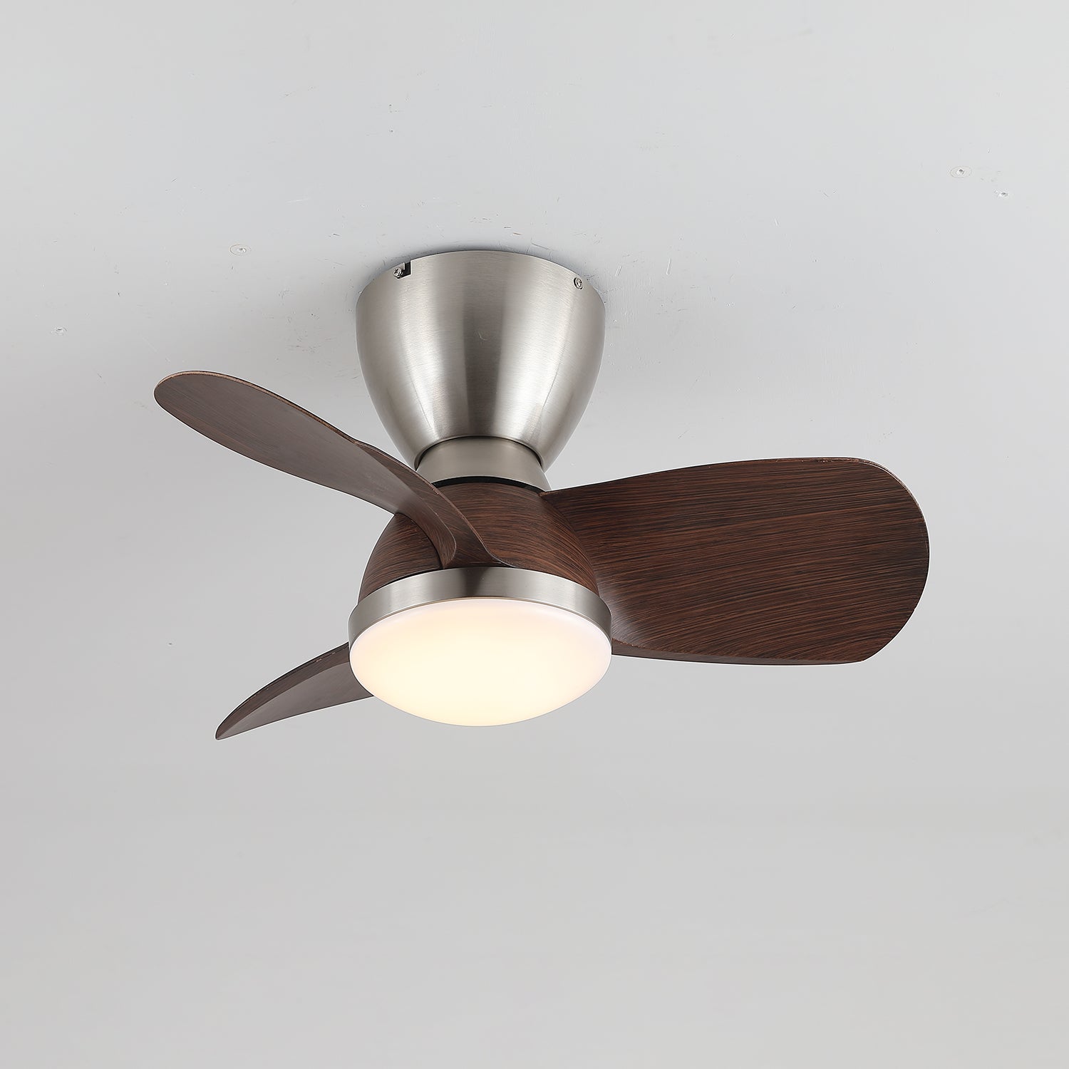 Plafondventilator met Verlichting Elora in Messing en Hout — Minimalistische Ventilator met LED Afstandsbediening | Sansoti