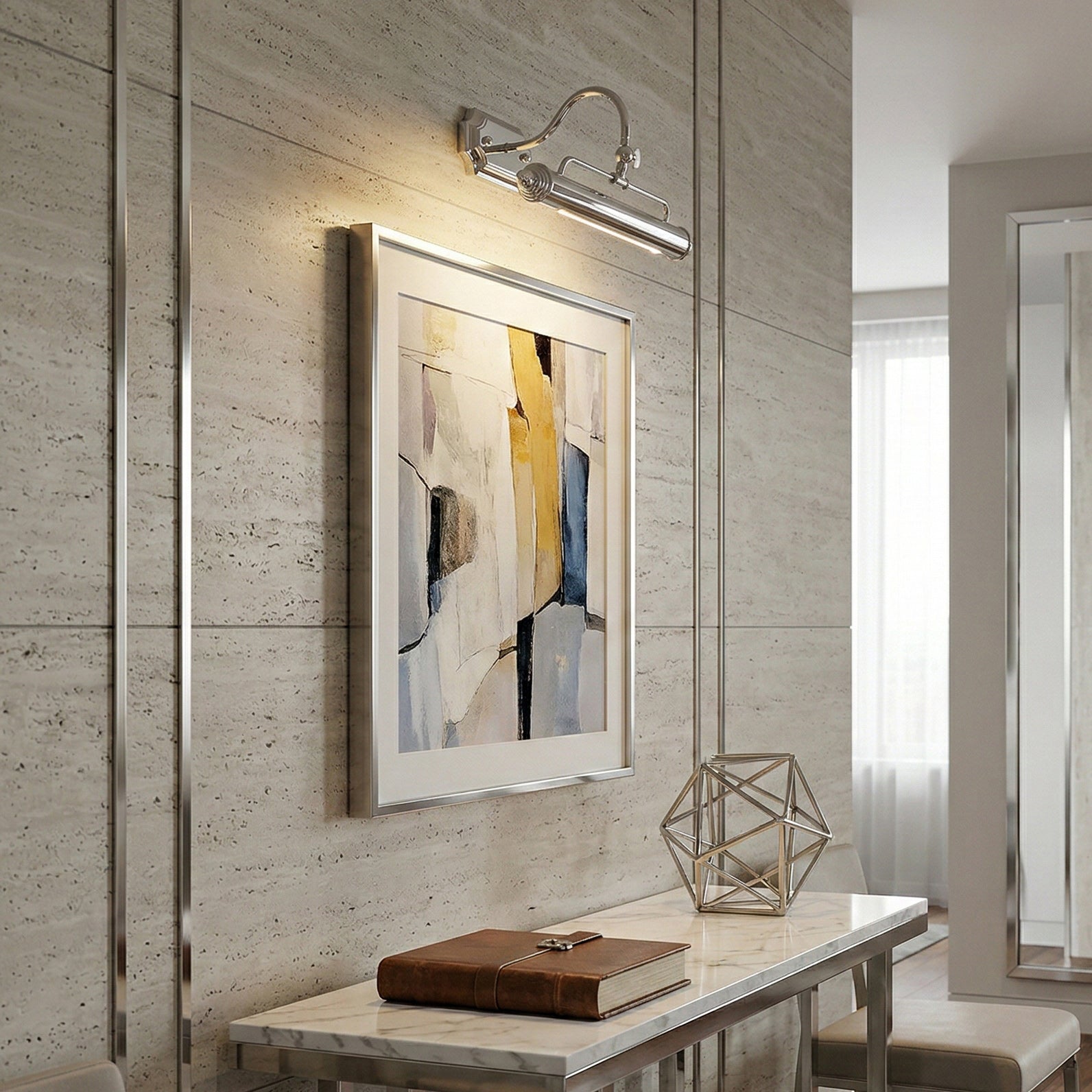 Vellichor Wandlamp met Verstelbare Arm - Zwanenhals Leeslamp voor Schilderijen en Spiegels - Industriële Wandverlichting | Sansoti