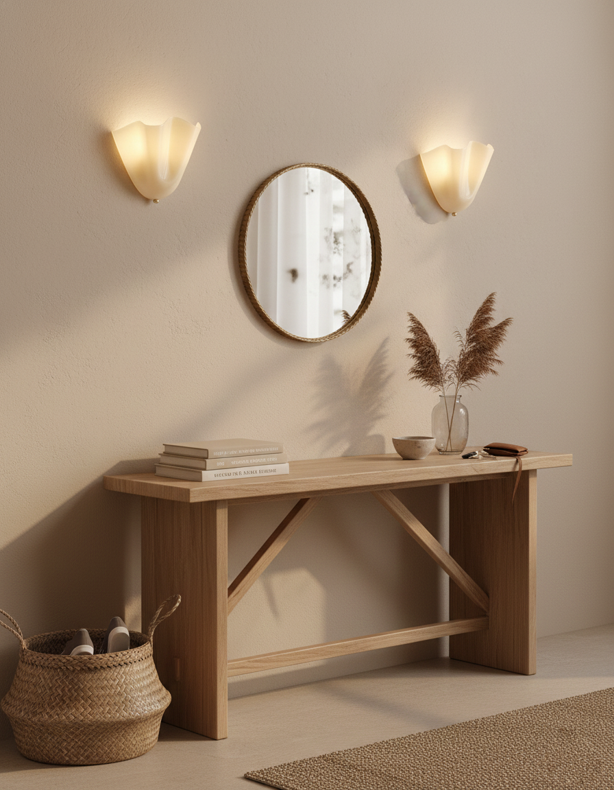 Design Wandleuchte aus mundgeblasenem Glas – Skulpturale Wandbeleuchtung für modernes Interieur