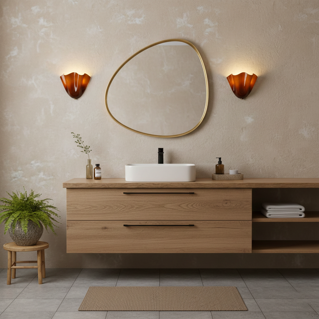 Design Wandleuchte aus mundgeblasenem Glas – Skulpturale Wandbeleuchtung für modernes Interieur