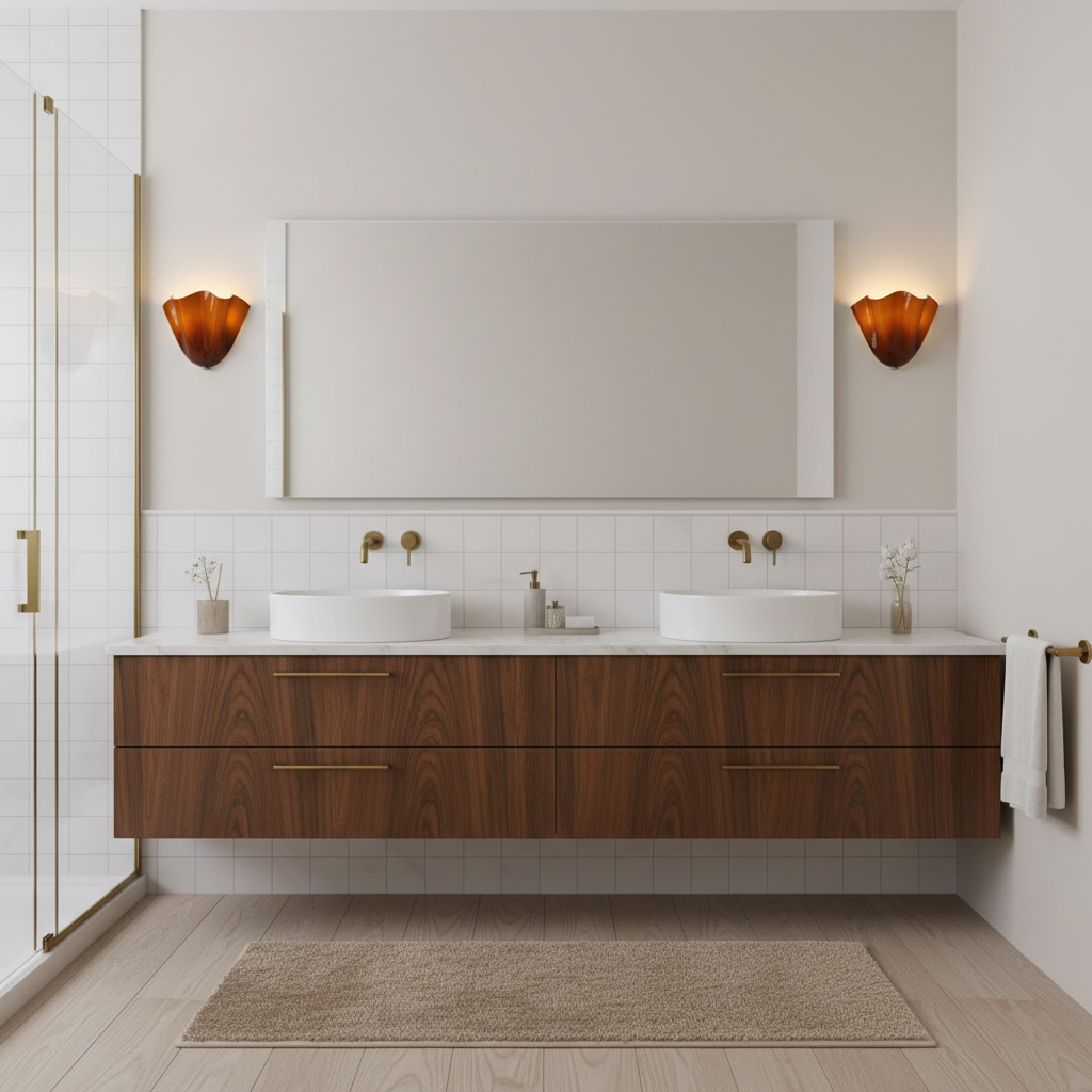 Design Wandleuchte aus mundgeblasenem Glas – Skulpturale Wandbeleuchtung für modernes Interieur