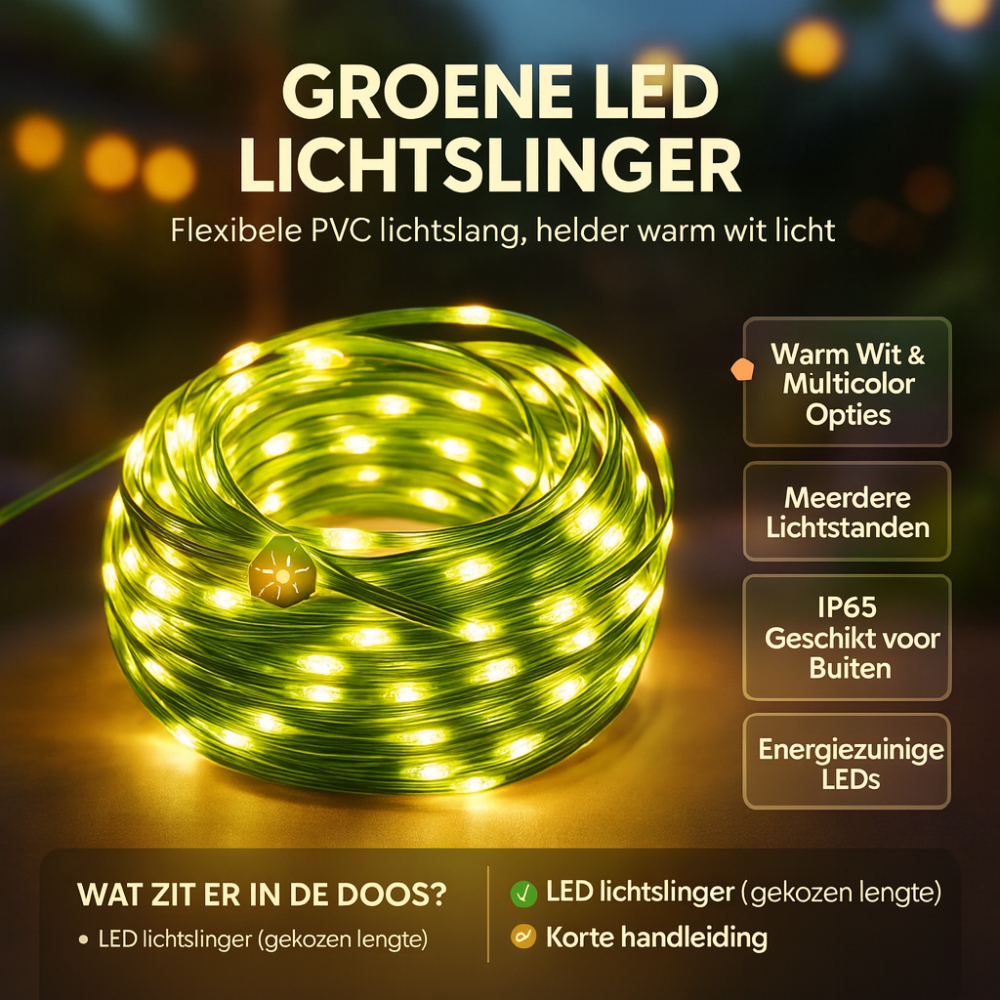 LED Lichtsnoer Buiten Slinger IP65 Tuinverlichting Balkon Terras Flexibel Lichtkabel Decoratief Feestverlichting | Sansoti