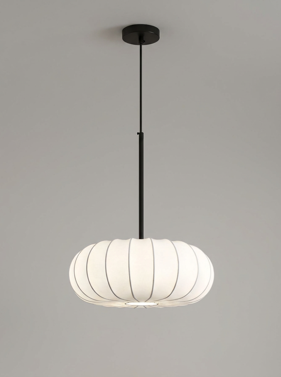 Silk Pendant Light Handmade E27 Adjustable Cable Dining Room Bar Table Minimalist Lighting 30-60cm | Sansoti