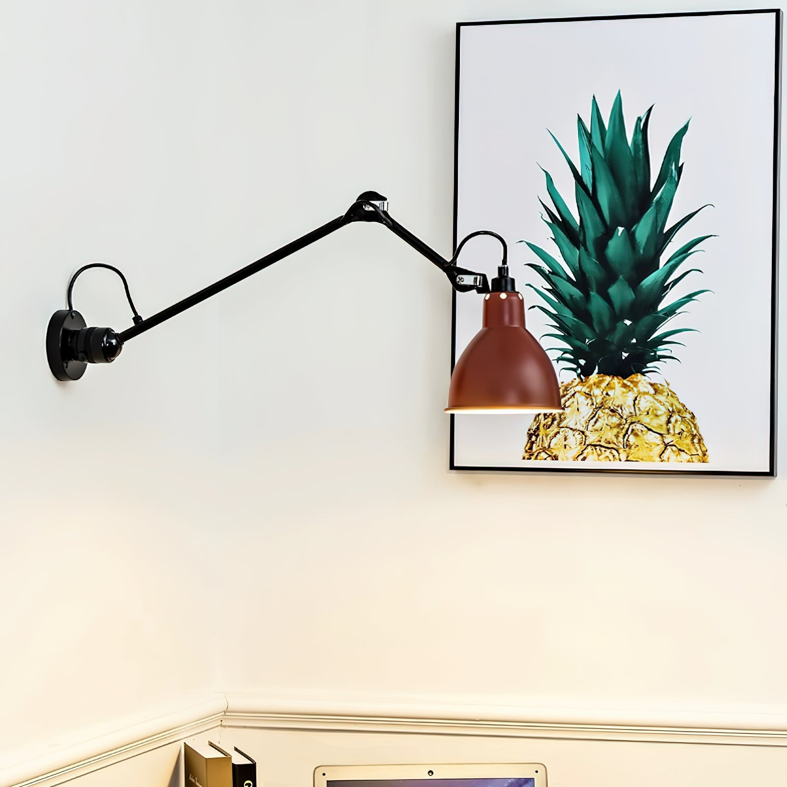 Verstelbare Wandlamp Zwart Mat 15cm Breedte Met Scharnierende Arm Voor Leeshoek Kantoor Werklamp Modern Design | Sansoti