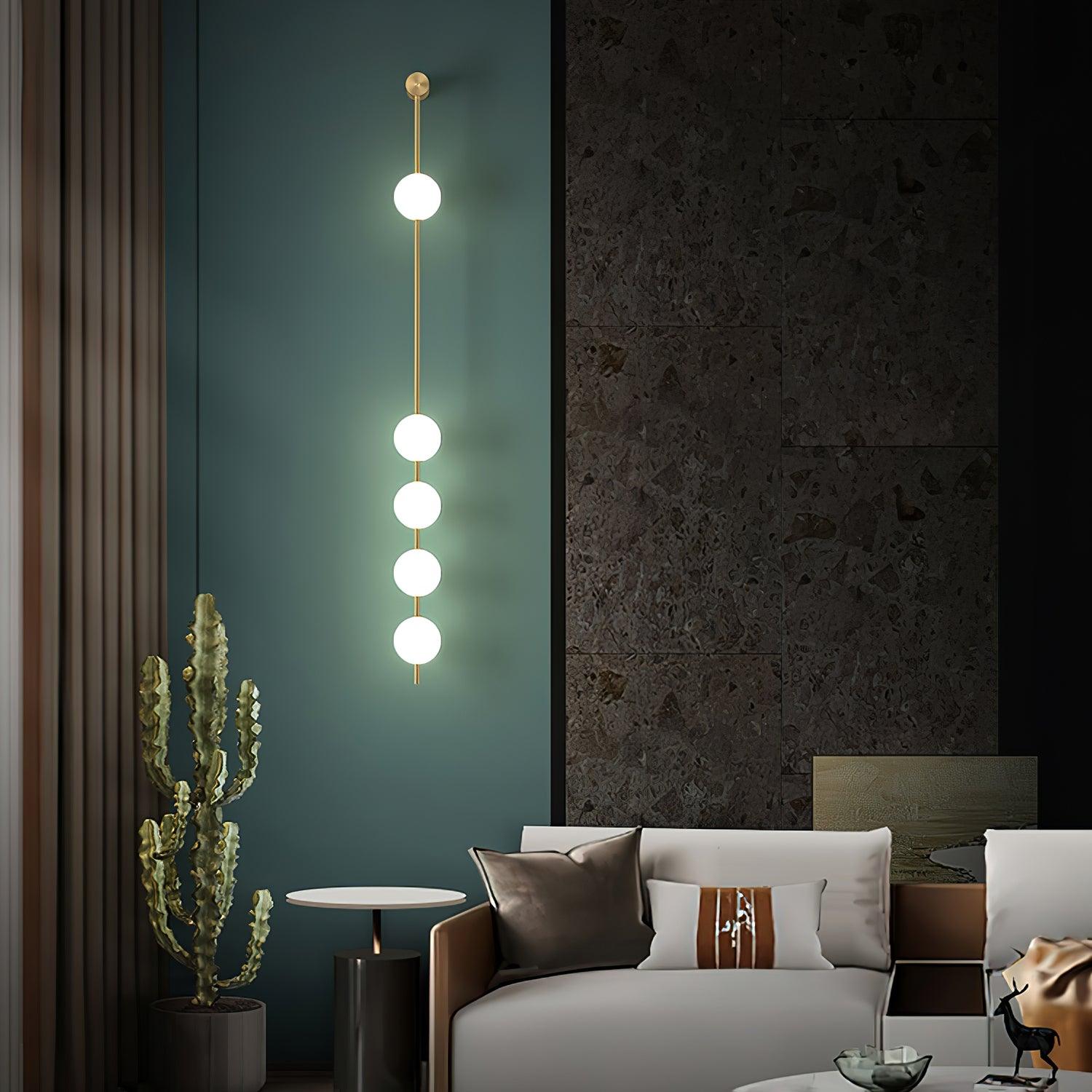 Verticale Glazen Wandlamp met Messing - Design Verlichting voor Gang & Entree | Sansoti